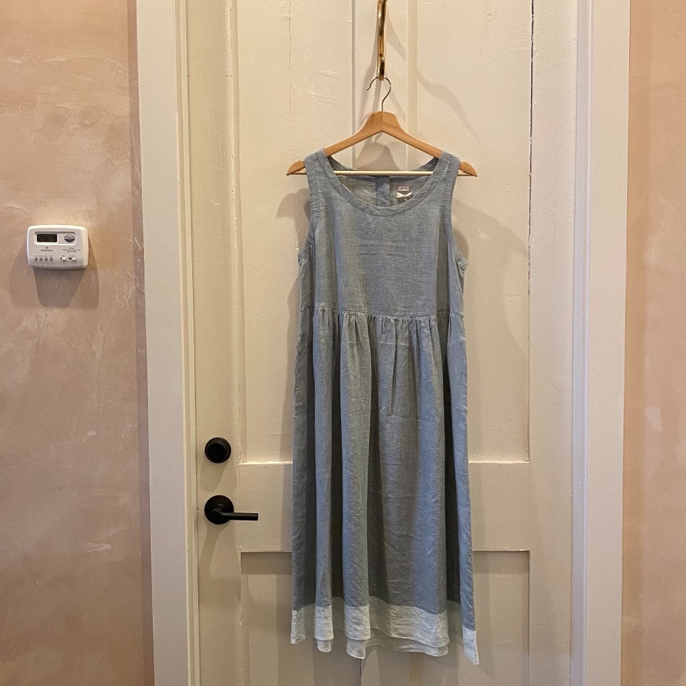 Eka Linen Florence Dress Light Grey